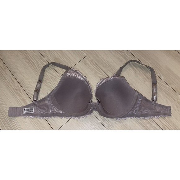 Wacoal 853291 Embrace Lace Contour Bra Lined Underwire Floral Womens 32DD Gray - Picture 5 of 6